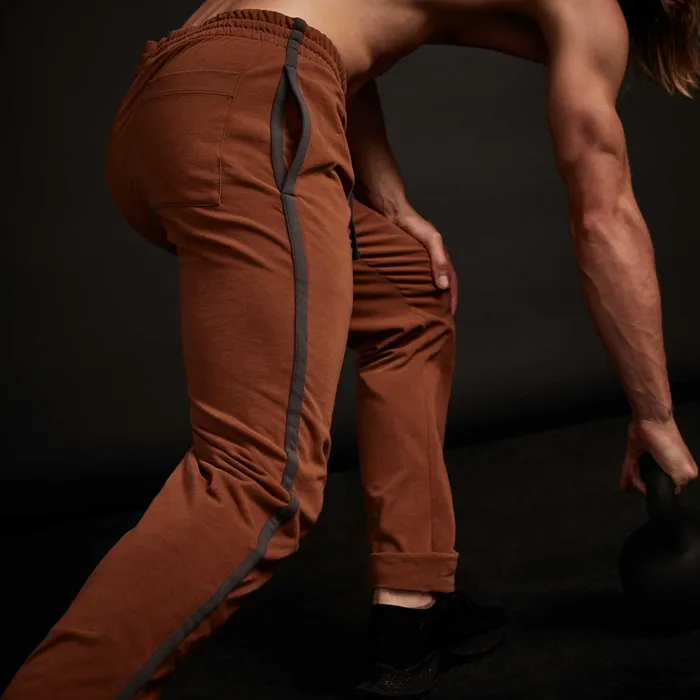 MEN James Perse Performance Bottoms YOSEMITE Heavy Jersey Taped Sweatpant Whiskey