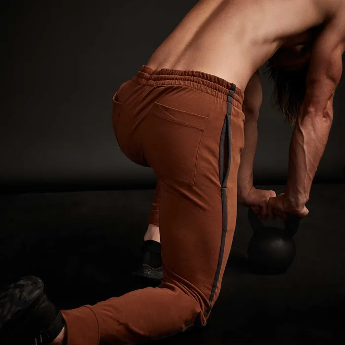 MEN James Perse Performance Bottoms YOSEMITE Heavy Jersey Taped Sweatpant Whiskey