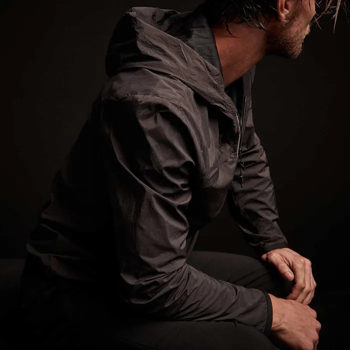 MEN James Perse Performance Jackets YOSEMITE Nylon Windbreaker Black