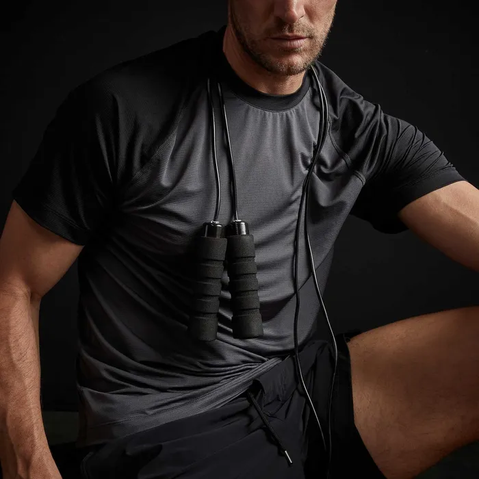 MEN James Perse Performance Tops Two Tone Short Sleeve Raglan Crew Slateblack