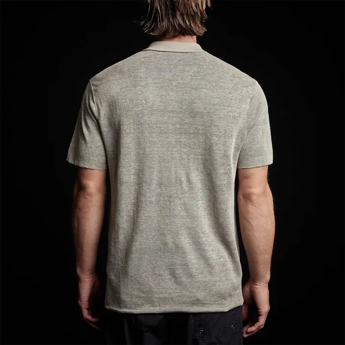 MEN James Perse POLOSNOVELTY TOPS Double Layer Linen Polo Naturalblack