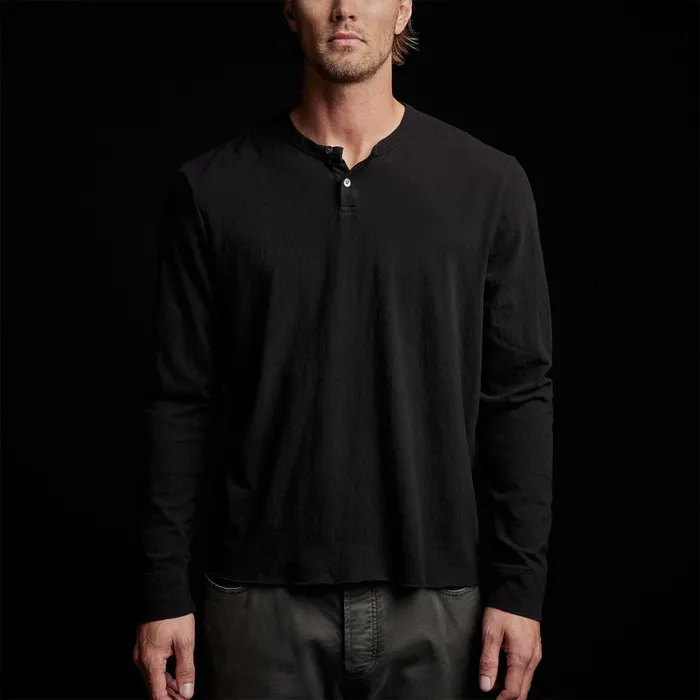 MEN James Perse POLOSNOVELTY TOPS Ranch Henley Black