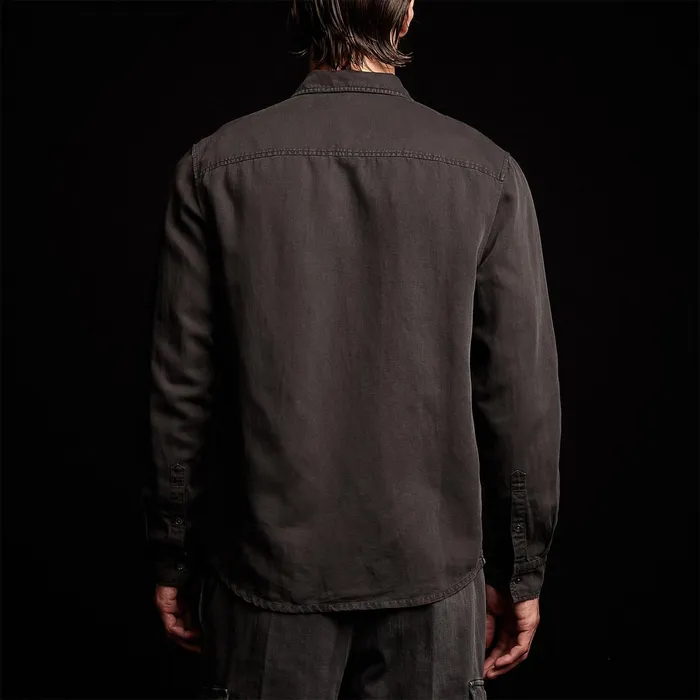 MEN James Perse SHIRTING Sierra Cotton Linen Shirt Magma Pigment