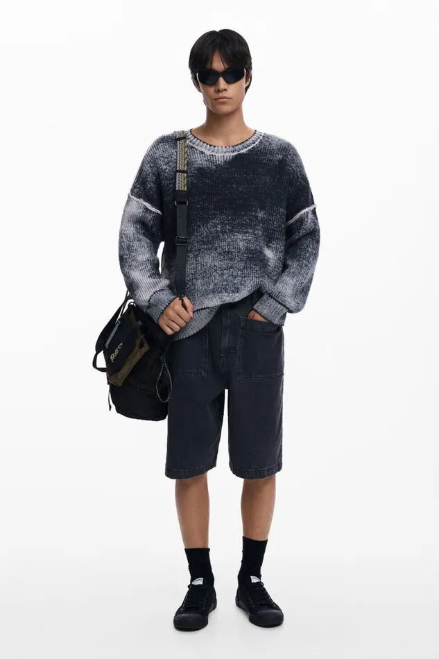 Men Jumpers And Sweatshirts Desigual Distressed Knit Sweater