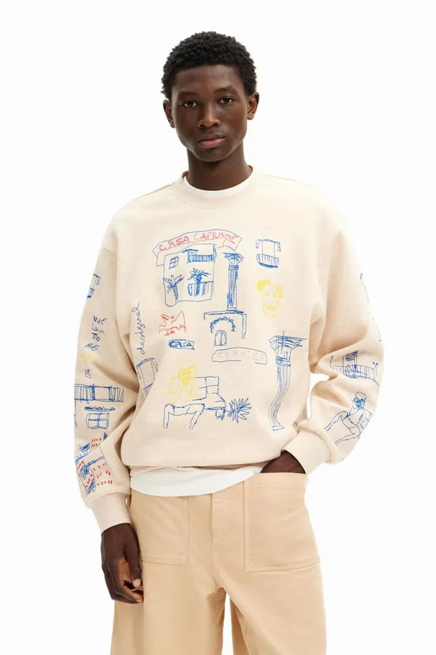Men Jumpers And Sweatshirts Desigual Illustration Design Sweatshirt