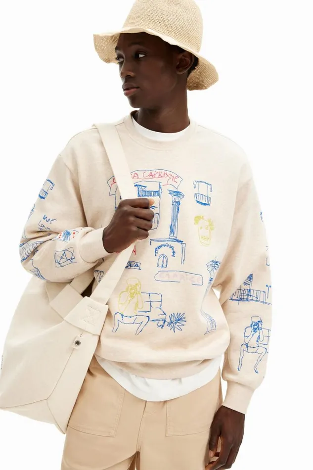 Men Jumpers And Sweatshirts Desigual Illustration Design Sweatshirt