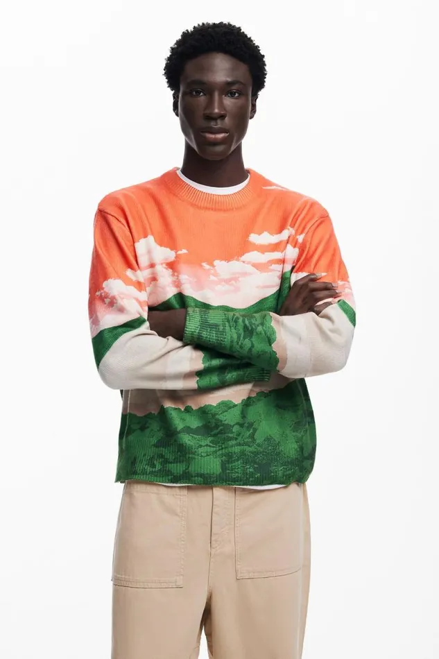 Men Jumpers And Sweatshirts Desigual Landscape Sweater