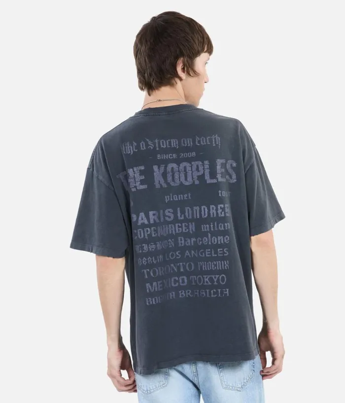 Men Knits and Tees THE KOOPLES Black Tshirt With Serigraphy Men Knits and Tees THE KOOPLES Black Tshirt With Serigraphy