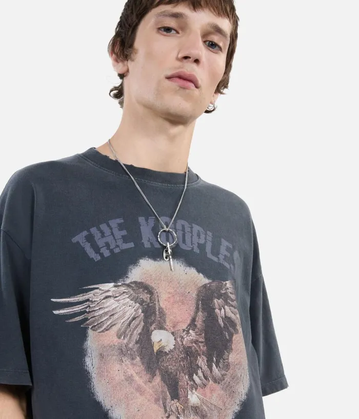 Men Knits and Tees THE KOOPLES Black Tshirt With Serigraphy Men Knits and Tees THE KOOPLES Black Tshirt With Serigraphy