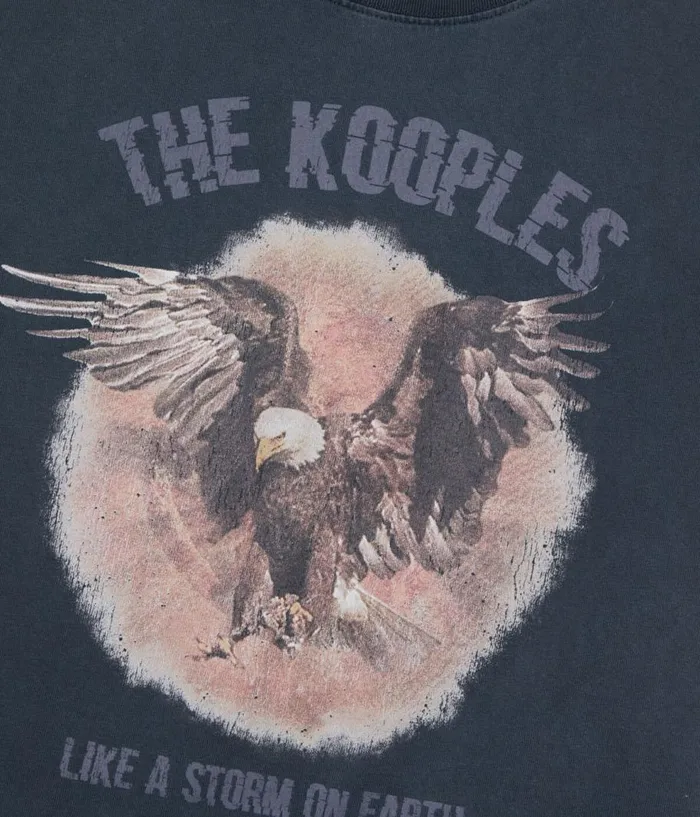 Men Knits and Tees THE KOOPLES Black Tshirt With Serigraphy Men Knits and Tees THE KOOPLES Black Tshirt With Serigraphy