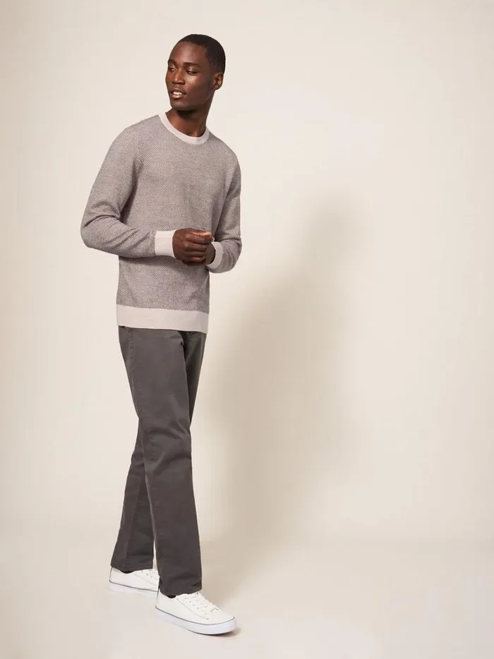 Men KNITWEAR White Stuff Newport Merino Wool Jumper Dark Natural Men KNITWEAR White Stuff Newport Merino Wool Jumper Dark Natural