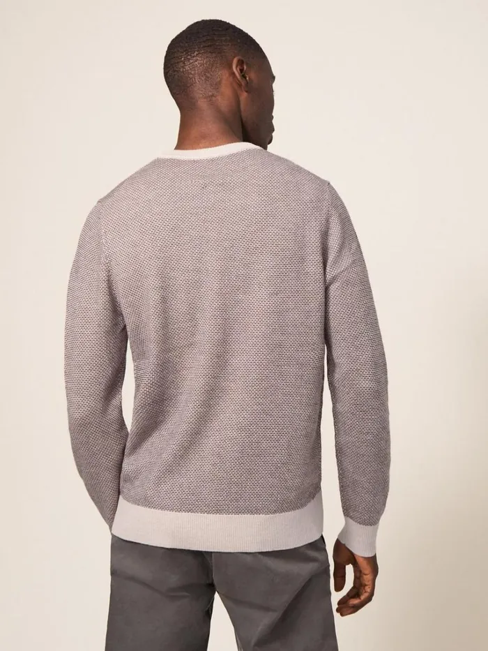 Men KNITWEAR White Stuff Newport Merino Wool Jumper Dark Natural Men KNITWEAR White Stuff Newport Merino Wool Jumper Dark Natural