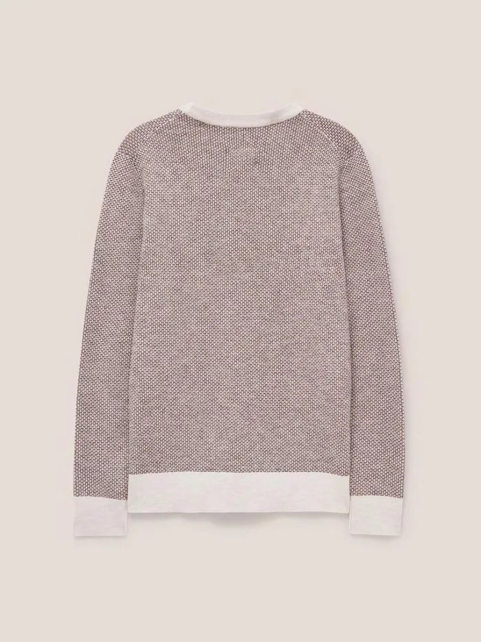 Men KNITWEAR White Stuff Newport Merino Wool Jumper Dark Natural Men KNITWEAR White Stuff Newport Merino Wool Jumper Dark Natural