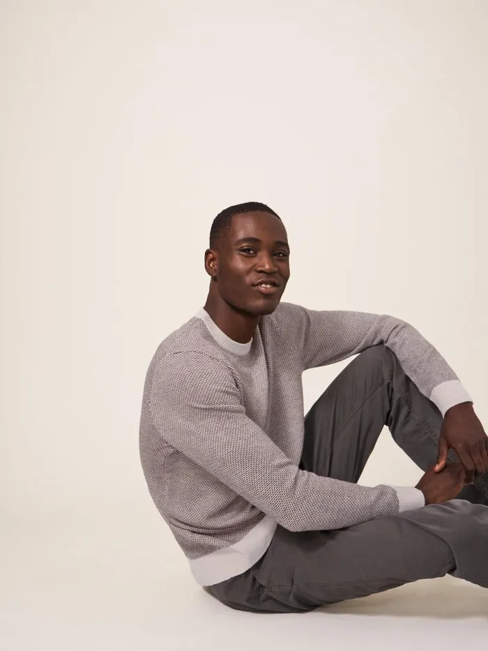 Men KNITWEAR White Stuff Newport Merino Wool Jumper Dark Natural Men KNITWEAR White Stuff Newport Merino Wool Jumper Dark Natural
