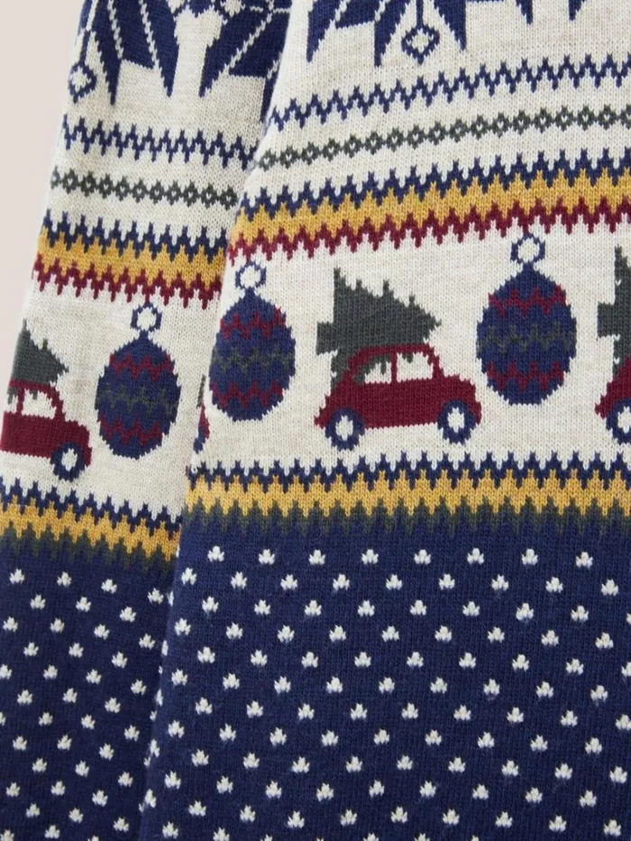 Men KNITWEAR White Stuff Novelty Fairisle Crew Navy Multi