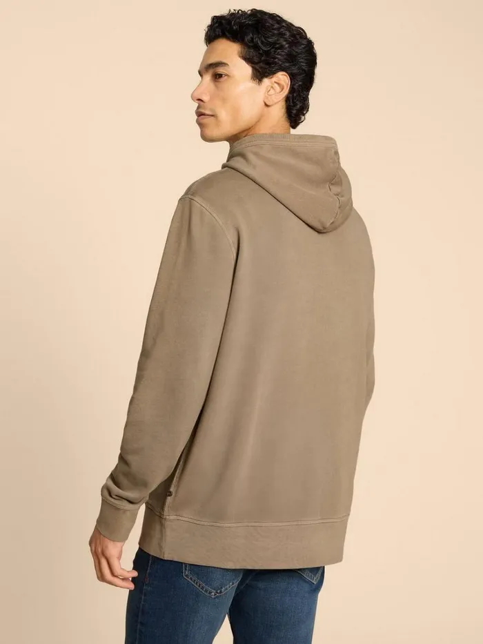 Men KNITWEAR White Stuff Overhead Hoodie Khaki Green Men KNITWEAR White Stuff Overhead Hoodie Khaki Green
