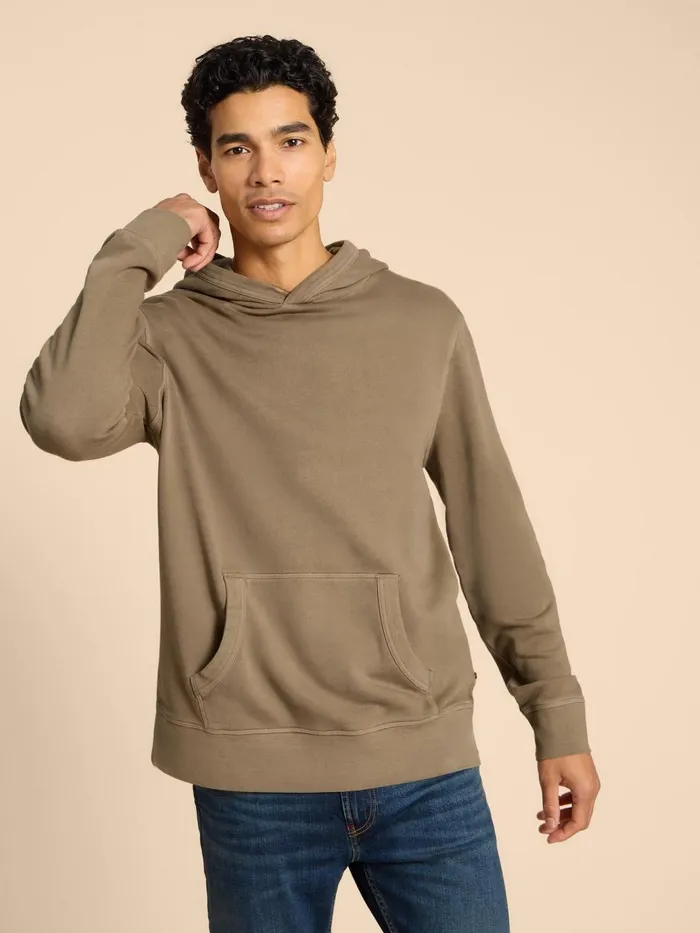 Men KNITWEAR White Stuff Overhead Hoodie Khaki Green Men KNITWEAR White Stuff Overhead Hoodie Khaki Green