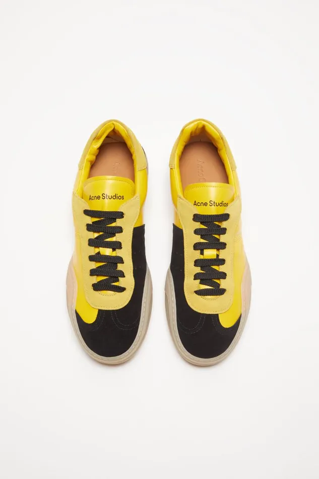 Men Laceup Sneakers Yellowblack Acne Studios Shoes