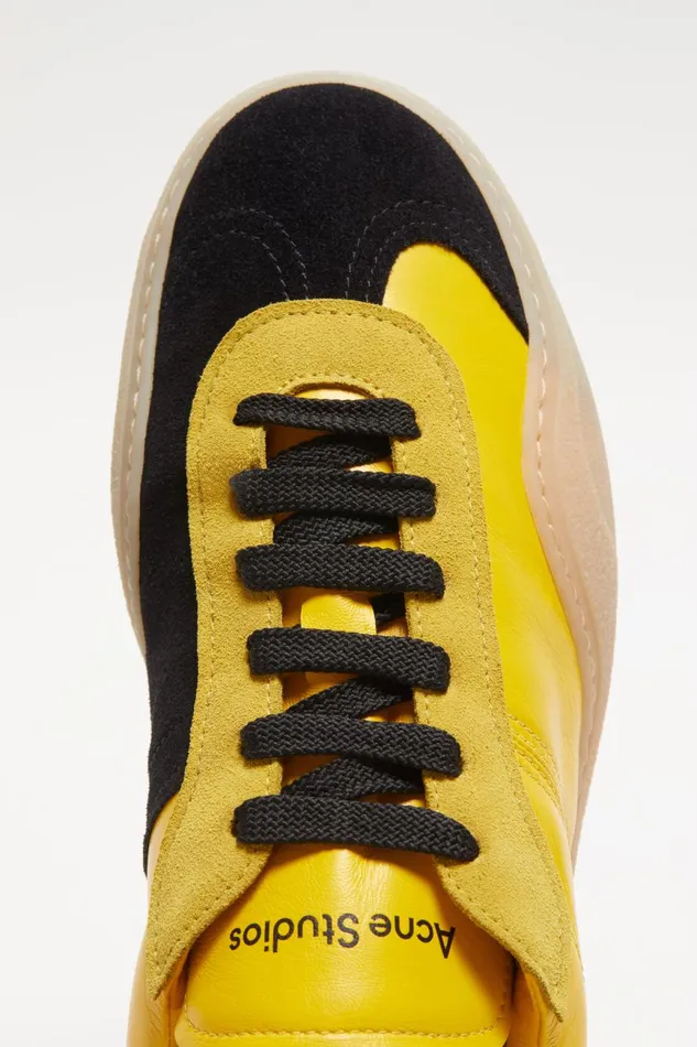 Men Laceup Sneakers Yellowblack Acne Studios Shoes