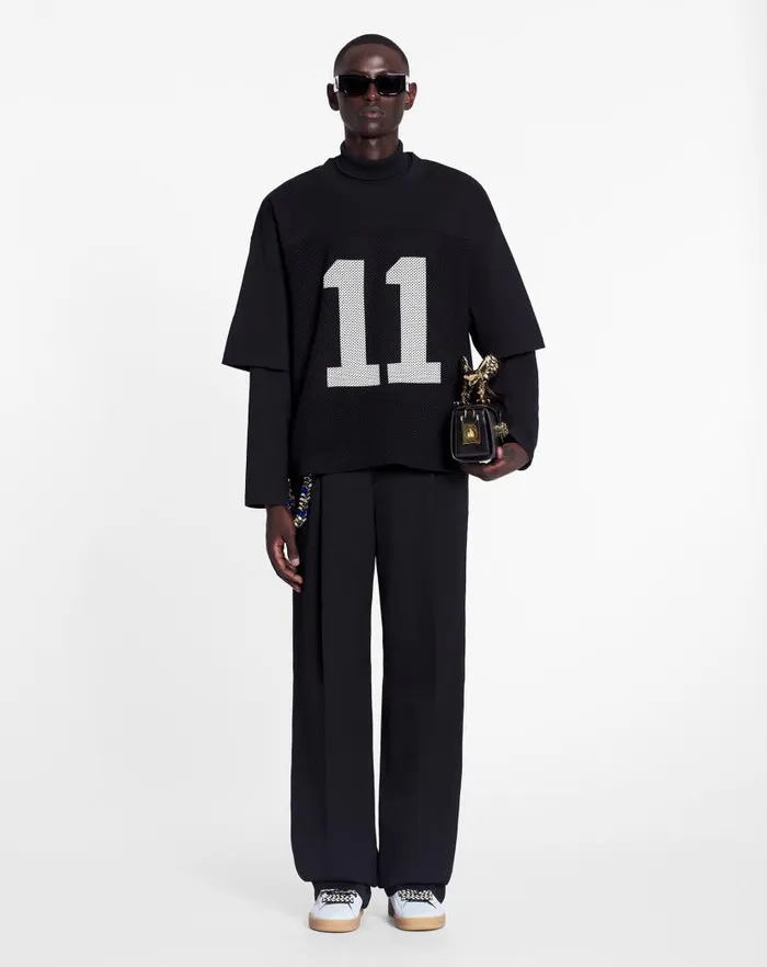 Men Lanvin Coats and Jackets Lanvin X Future Loosefit Mesh Tshirt Black Men Lanvin Coats and Jackets Lanvin X Future Loosefit Mesh Tshirt Black