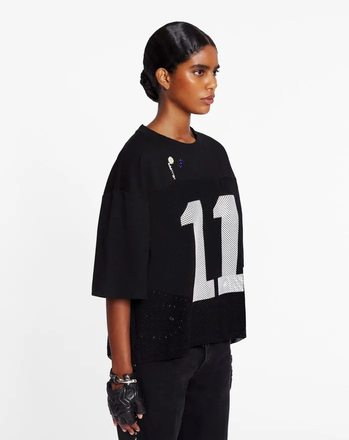 Men Lanvin Coats and Jackets Lanvin X Future Loosefit Mesh Tshirt Black Men Lanvin Coats and Jackets Lanvin X Future Loosefit Mesh Tshirt Black