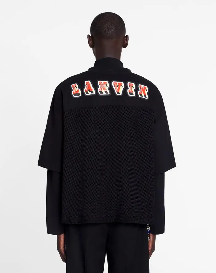 Men Lanvin Coats and Jackets Lanvin X Future Loosefit Mesh Tshirt Black Men Lanvin Coats and Jackets Lanvin X Future Loosefit Mesh Tshirt Black