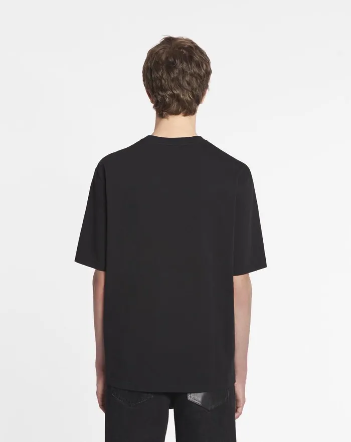 Men Lanvin Coats and Jackets Unisex Printed Tshirt Black Men Lanvin Coats and Jackets Unisex Printed Tshirt Black