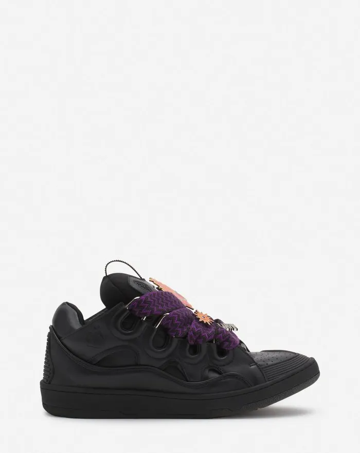 Men Lanvin Curb Lanvin X Future Curb 30 Leather Sneakers For Men Blackred