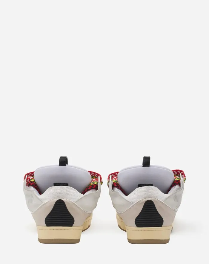 Men Lanvin Curb Leather Curb Sneakers White Men Lanvin Curb Leather Curb Sneakers White