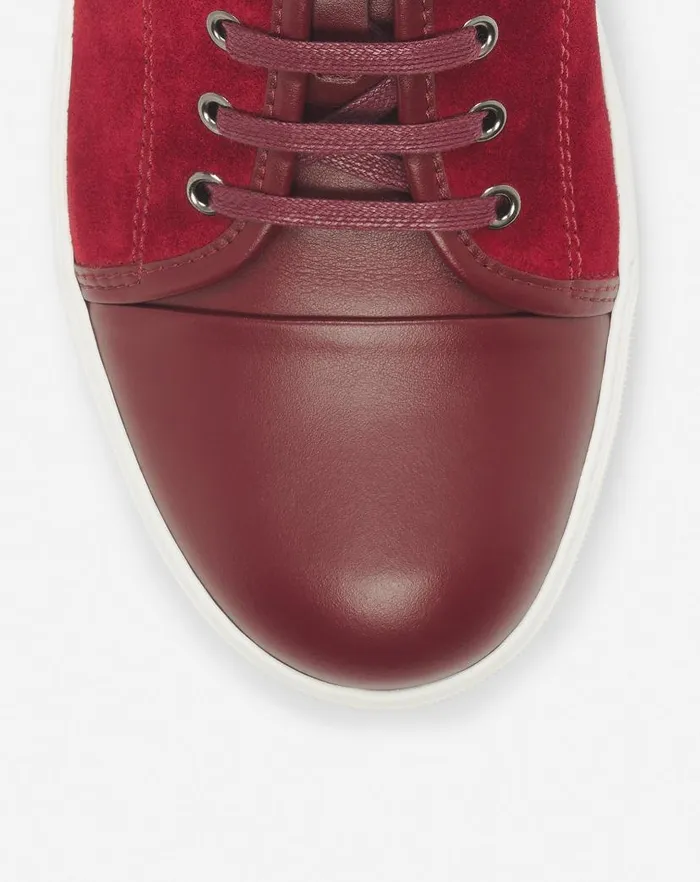 Men Lanvin DBB1 Dbb1 Leather And Suede Sneakers Burgundy