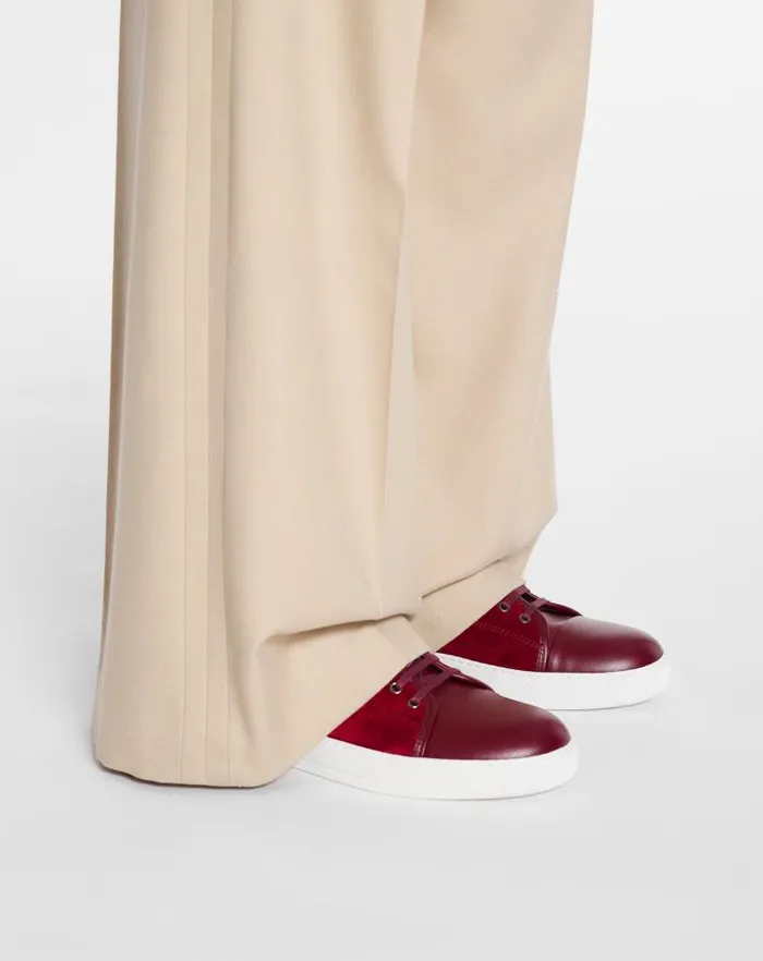 Men Lanvin DBB1 Dbb1 Leather And Suede Sneakers Burgundy