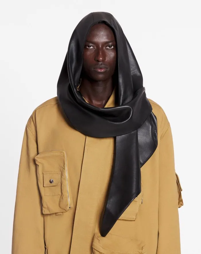 Men Lanvin Hats Lanvin X Future Leather Hood Black Men Lanvin Hats Lanvin X Future Leather Hood Black