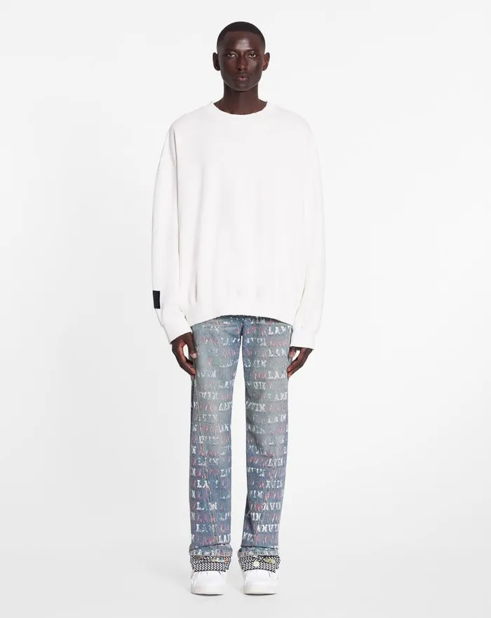 Men Lanvin Knitwear and Sweatshirts Lanvin X Future Unisex Loosefit Printed Sweatshirt White Mustang