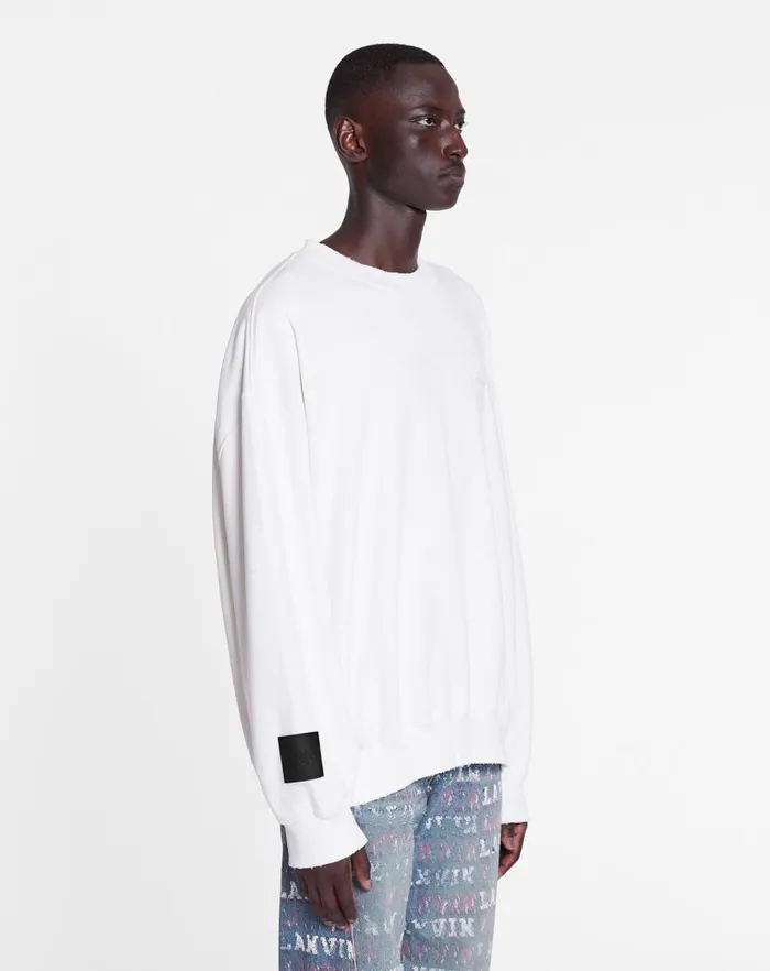 Men Lanvin Knitwear and Sweatshirts Lanvin X Future Unisex Loosefit Printed Sweatshirt White Mustang