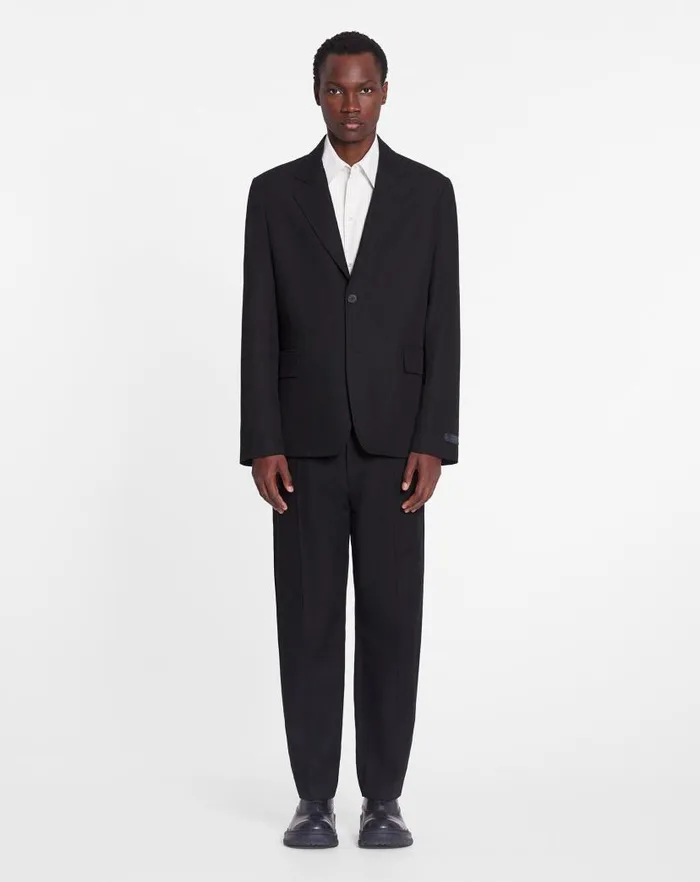 Men Lanvin Pants and Shorts Suit Pants With An Elasticated Waistband Black Men Lanvin Pants and Shorts Suit Pants With An Elasticated Waistband Black