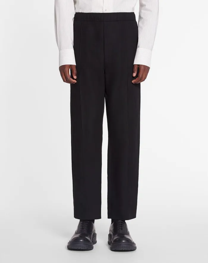 Men Lanvin Pants and Shorts Suit Pants With An Elasticated Waistband Black Men Lanvin Pants and Shorts Suit Pants With An Elasticated Waistband Black