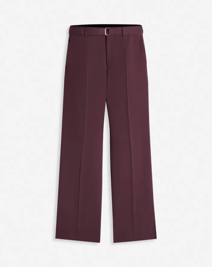 Men Lanvin Pants and Shorts Suit Pants With Belt Burgundy