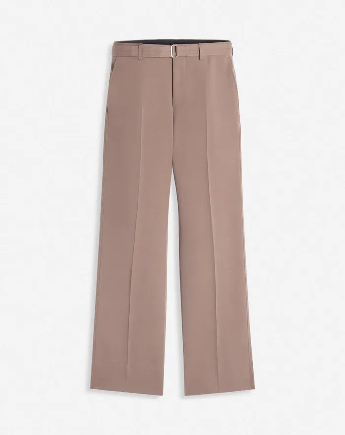 Men Lanvin Pants and Shorts Suit Pants With Belt Marron Glace
