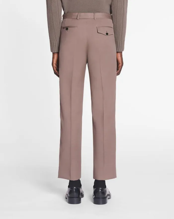 Men Lanvin Pants and Shorts Suit Pants With Belt Marron Glace Men Lanvin Pants and Shorts Suit Pants With Belt Marron Glace