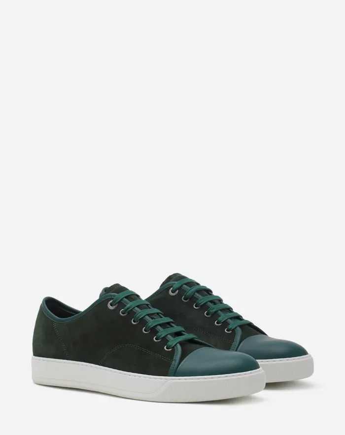 Men Lanvin Sneakers Dbb1 Leather And Suede Sneakers Rangerwhite