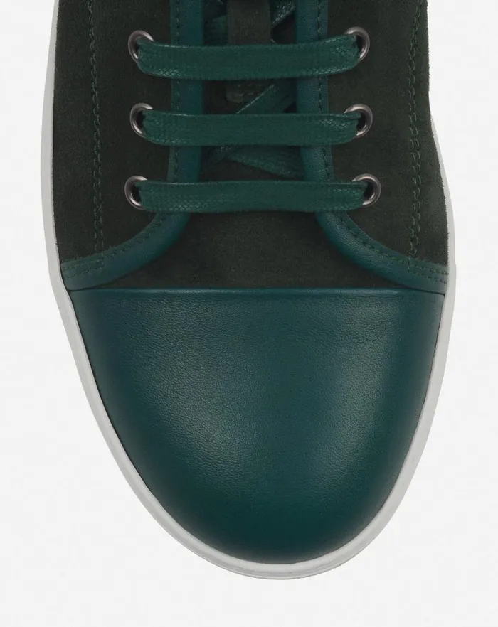Men Lanvin Sneakers Dbb1 Leather And Suede Sneakers Rangerwhite
