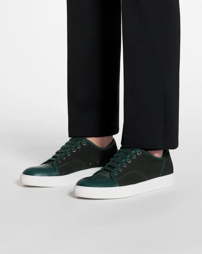 Men Lanvin Sneakers Dbb1 Leather And Suede Sneakers Rangerwhite