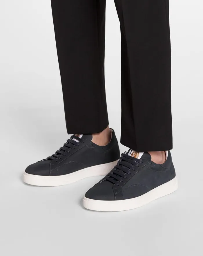 Men Lanvin Sneakers Suede Ddb0 Sneakers Navy Blue
