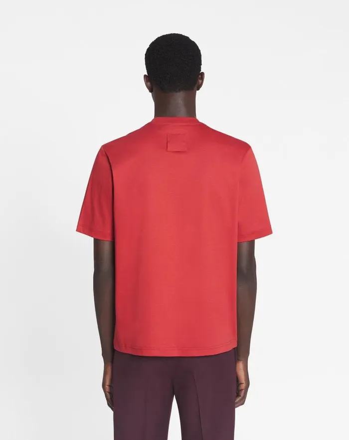 Men Lanvin Tshirts and Polos Classic Tshirt With An Archives Print Turkish Red