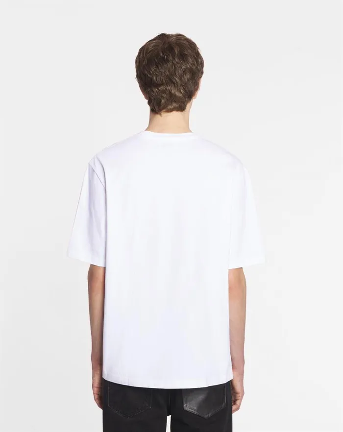 Men Lanvin Tshirts and Polos Unisex Printed Tshirt Optic White Men Lanvin Tshirts and Polos Unisex Printed Tshirt Optic White