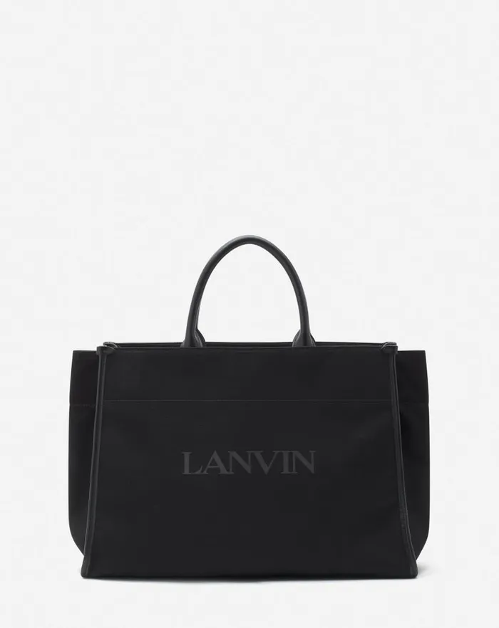 Men Lanvin Tote Bags Inandout Medium Canvas Tote Bag Black