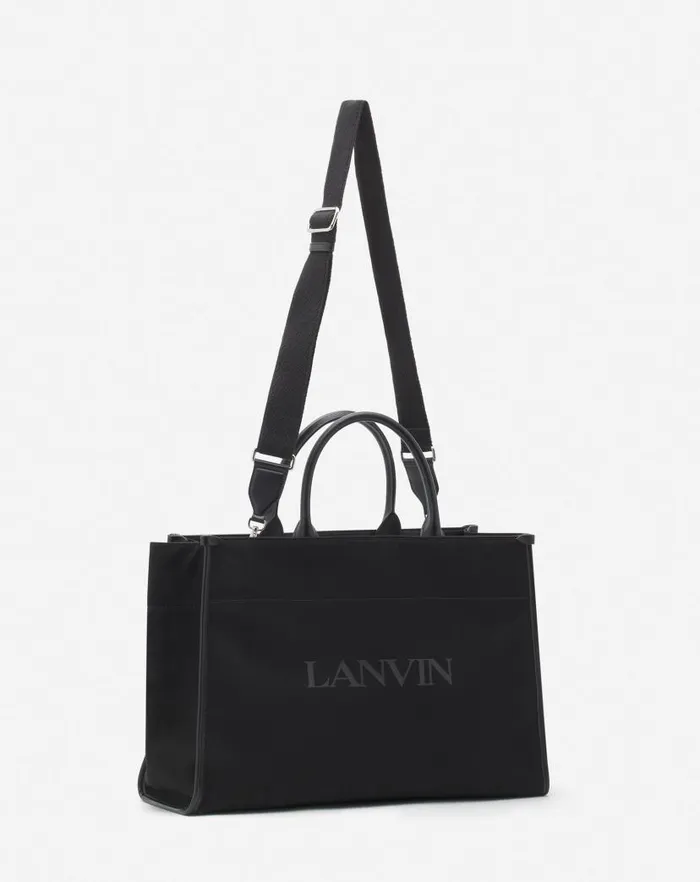Men Lanvin Tote Bags Inandout Medium Canvas Tote Bag Black Men Lanvin Tote Bags Inandout Medium Canvas Tote Bag Black