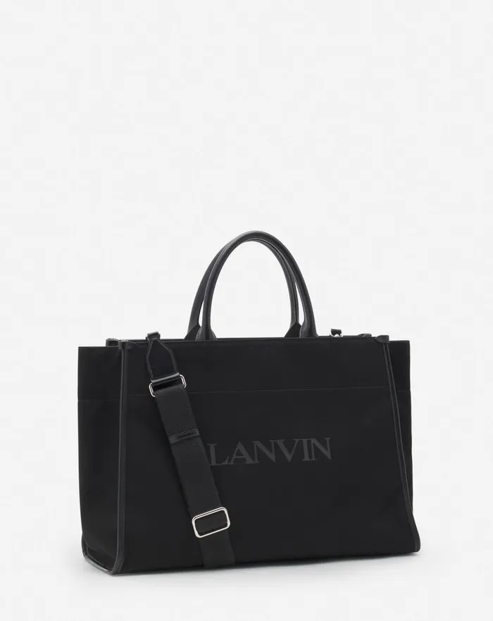 Men Lanvin Tote Bags Inandout Medium Canvas Tote Bag Black Men Lanvin Tote Bags Inandout Medium Canvas Tote Bag Black