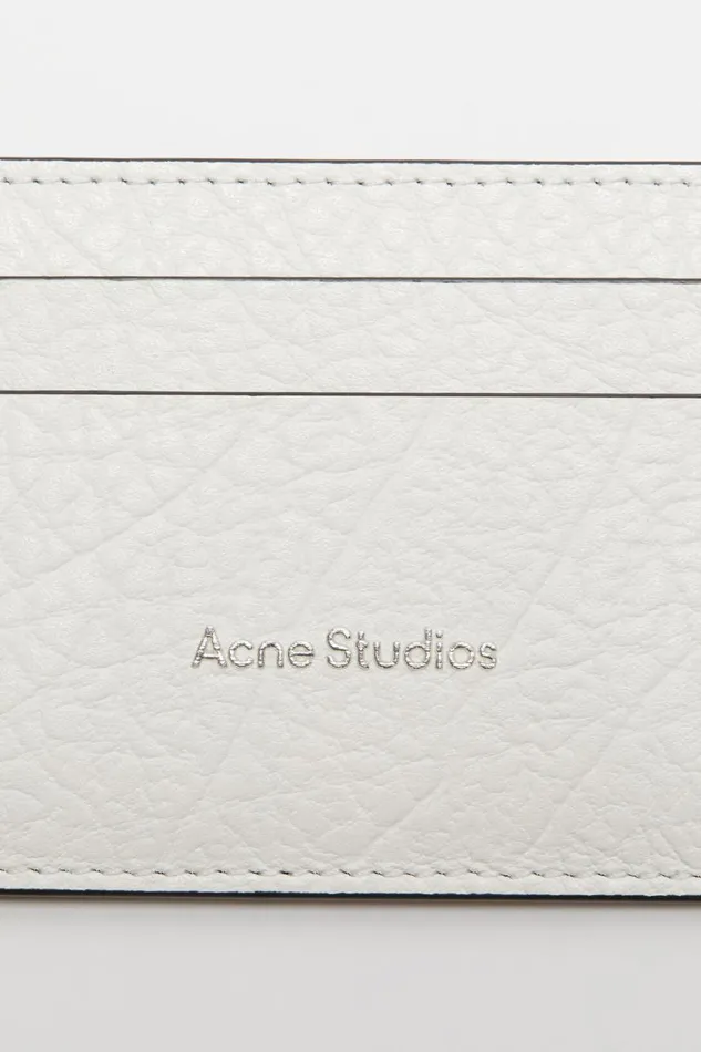 Men Leather Card Holder White Acne Studios Small Leather Goods