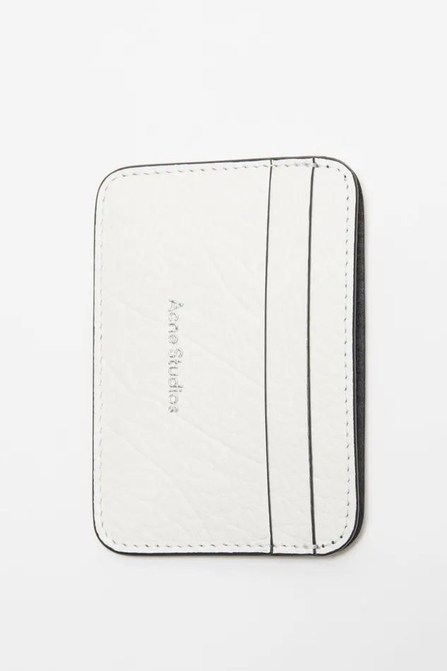 Men Leather Card Holder White Acne Studios Small Leather Goods